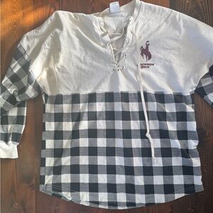 Black and White Checkered Lace-Up Hoodie